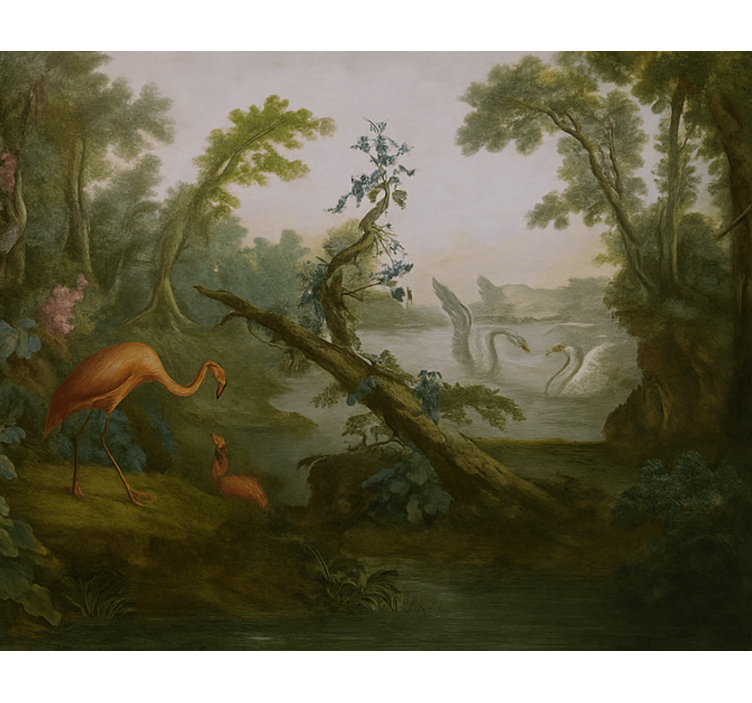 Papel mural salón diseño de paraíso tropical - TenVinilo