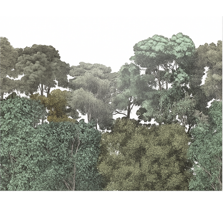 Papel mural dormitorio juvenil elegante motivo de selva tropical - TenVinilo