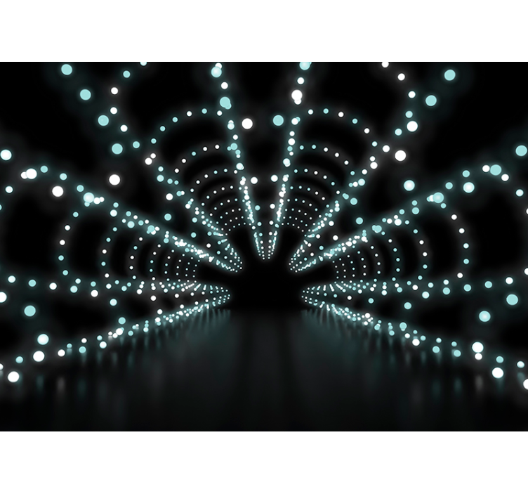 Fotomural 3D túnel de puntos blancos - TenVinilo