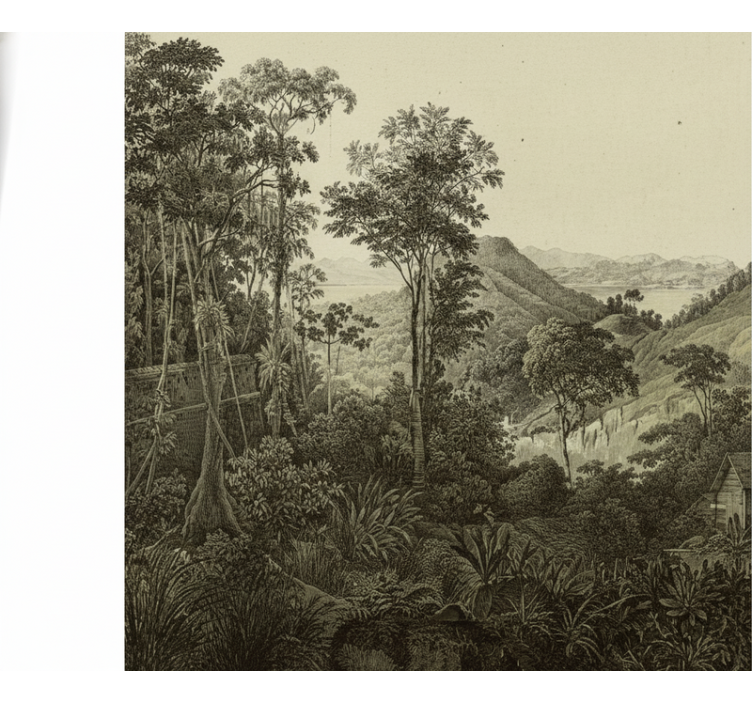 Papel mural bosque estampado de bosque ondulado - TenVinilo