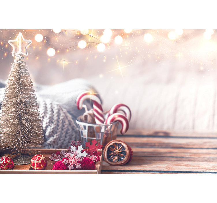 Papel mural navidad alegre espíritu navideño - TenVinilo