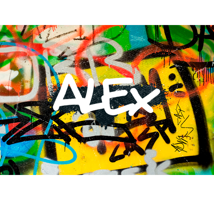 Mural graffiti spray urbano personalizable - TenVinilo