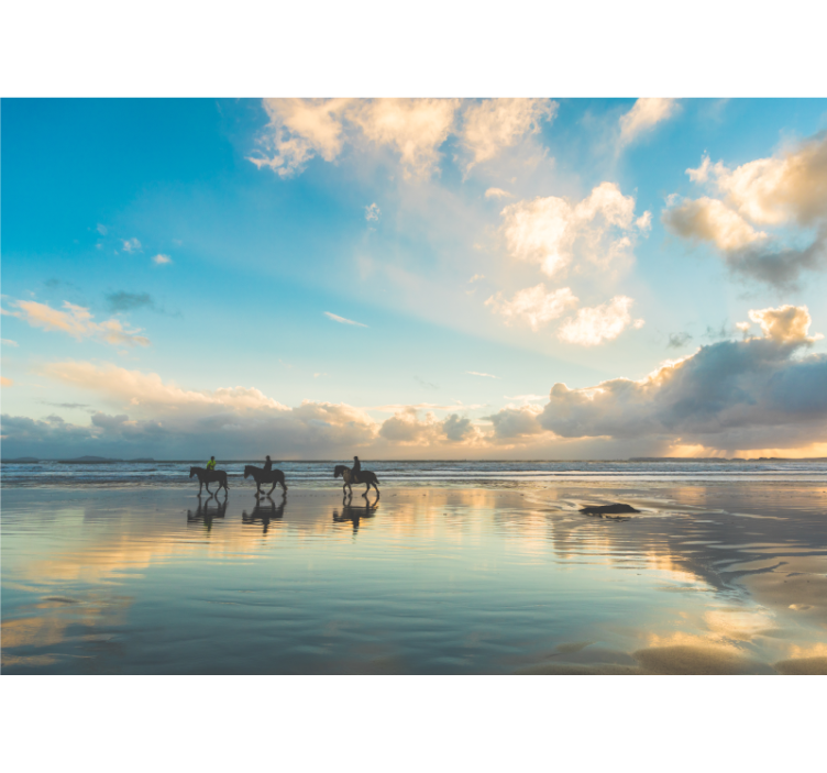 Fotomural naturaleza Caminar sobre el agua con caballos - TenVinilo