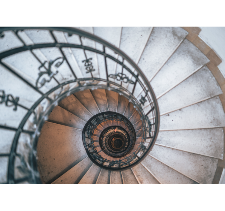 Papel mural ciudades diseño de escalera en espiral - TenVinilo