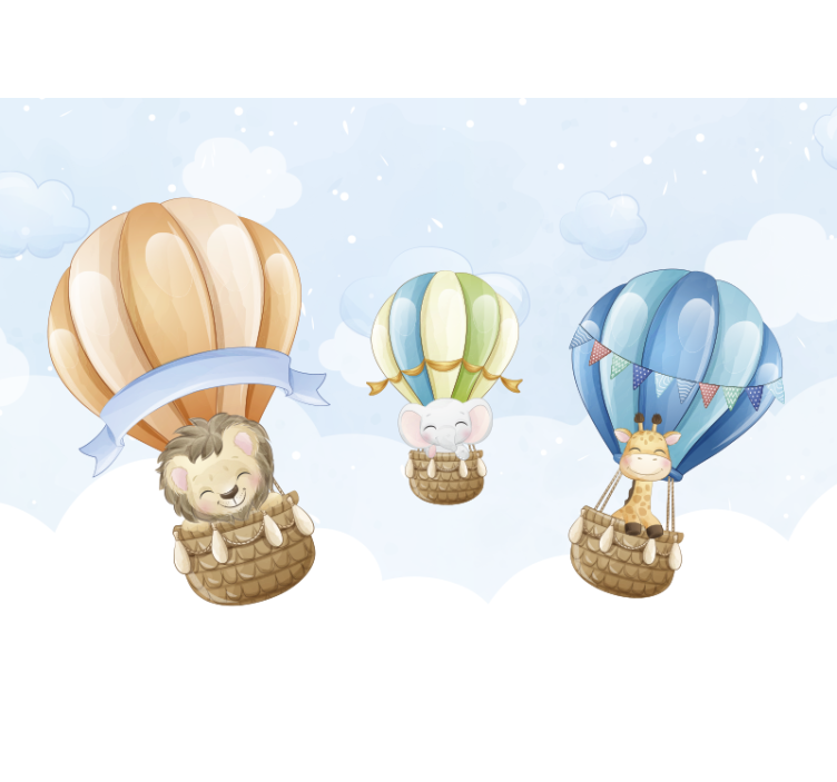 Mural de animales globos inflables - TenVinilo