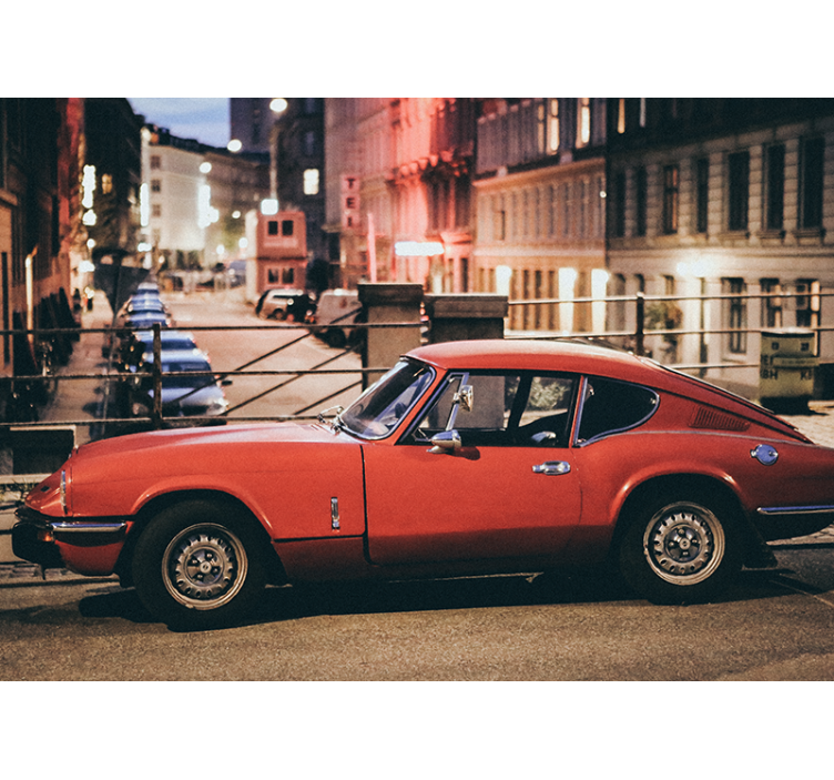 Papel mural vehículos automóvil carmesí atemporal - TenVinilo