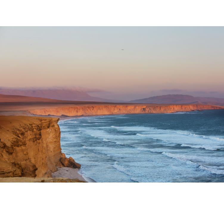 Papel mural paisajes acantilados y olas - TenVinilo