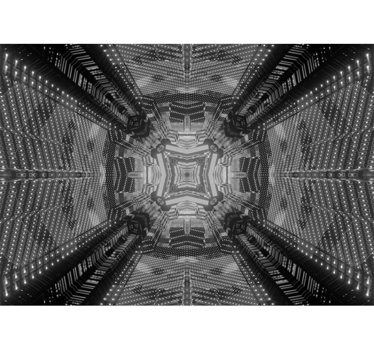 Mural abstracto con patrones geométricos complejos - TenVinilo