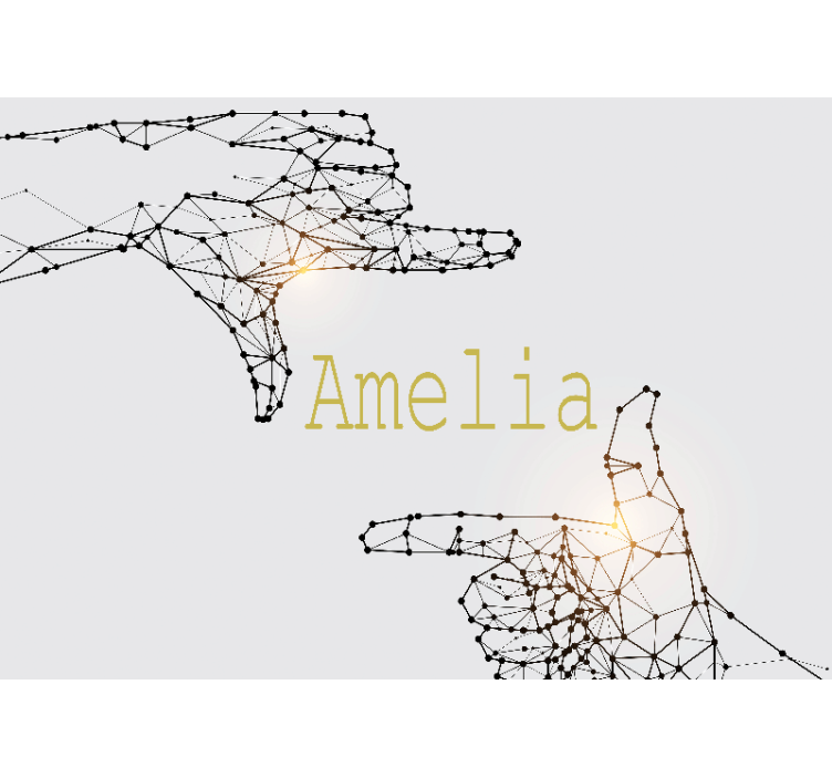 Papel mural personalizable gesto interactivo de la mano - TenVinilo