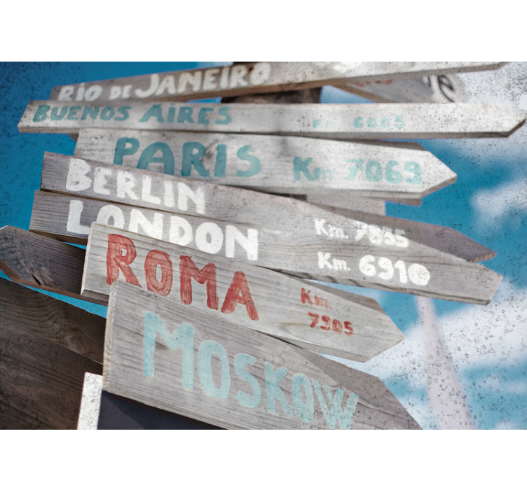 Papel mural ciudades direcciones de la ciudad global - TenVinilo