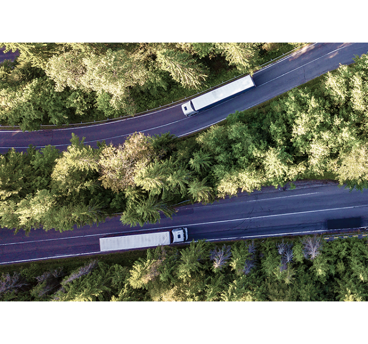 Papel mural vehículos camiones en la carretera - TenVinilo