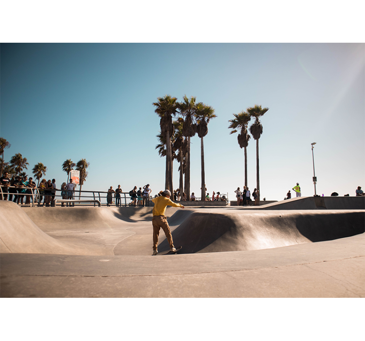 Papel mural ciudades patinar junto al océano - TenVinilo