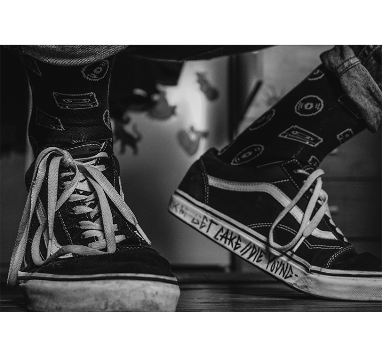 Papel mural música calcetines de cinta de casete - TenVinilo