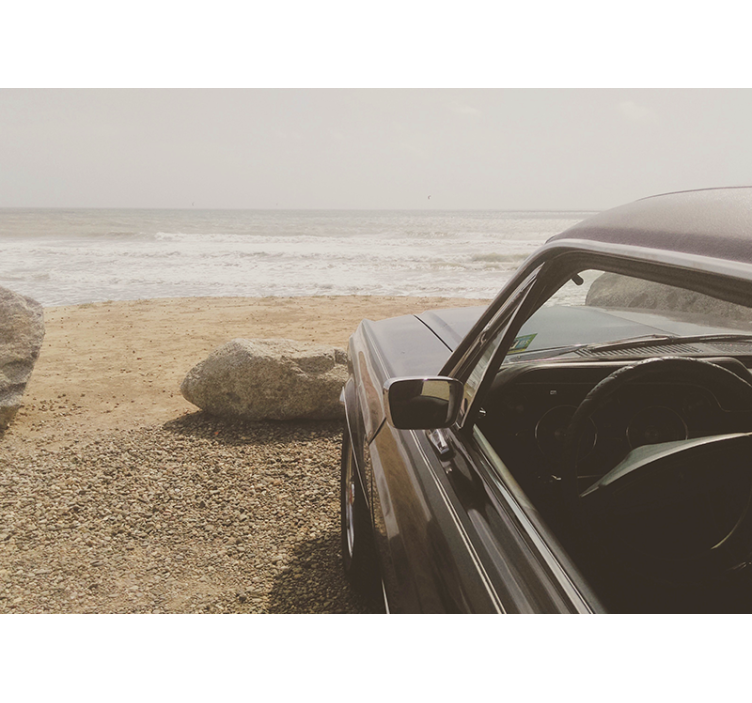 Papel mural vehículos vista de coche clásico - TenVinilo