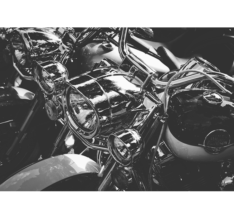 Papel mural vehículos motocicletas clásicas cromadas - TenVinilo