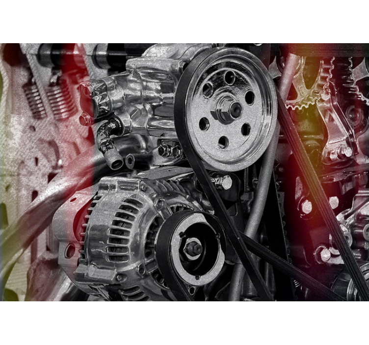 Papel mural vehículos componentes del motor en detalle - TenVinilo