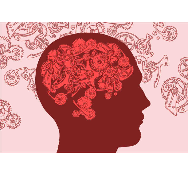 Mural de arte mecanismos creativos de la mente - TenVinilo