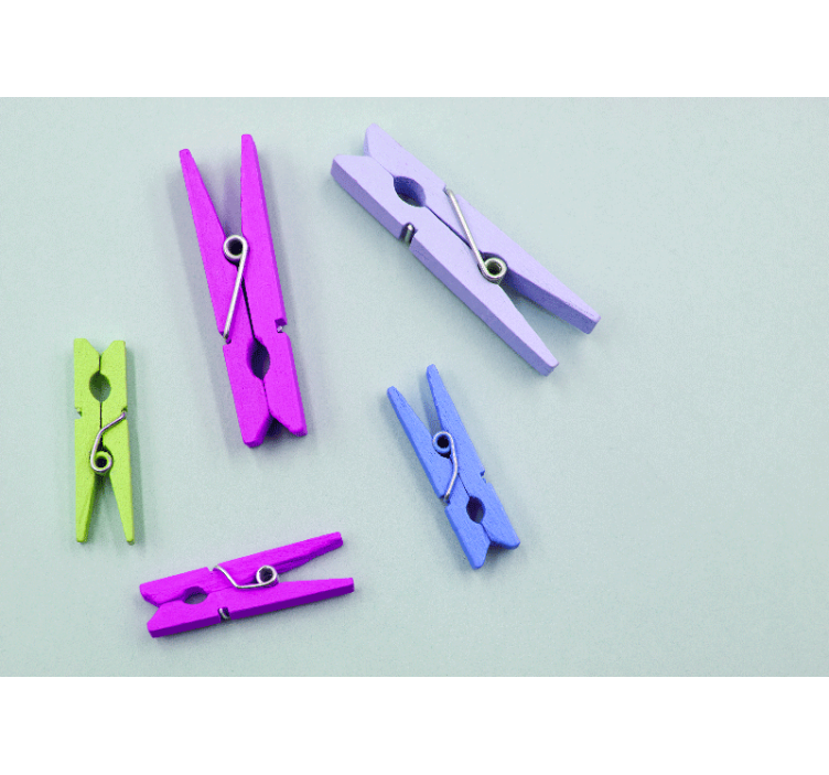 Papel mural texturas arreglo de pinzas de ropa de colores - TenVinilo