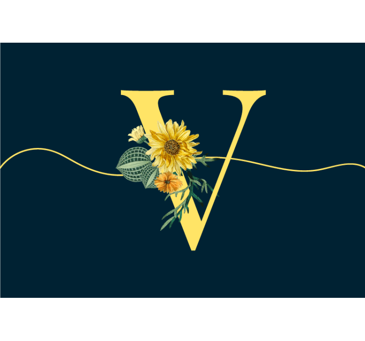 Papel mural flores elegancia inicial de girasol - TenVinilo