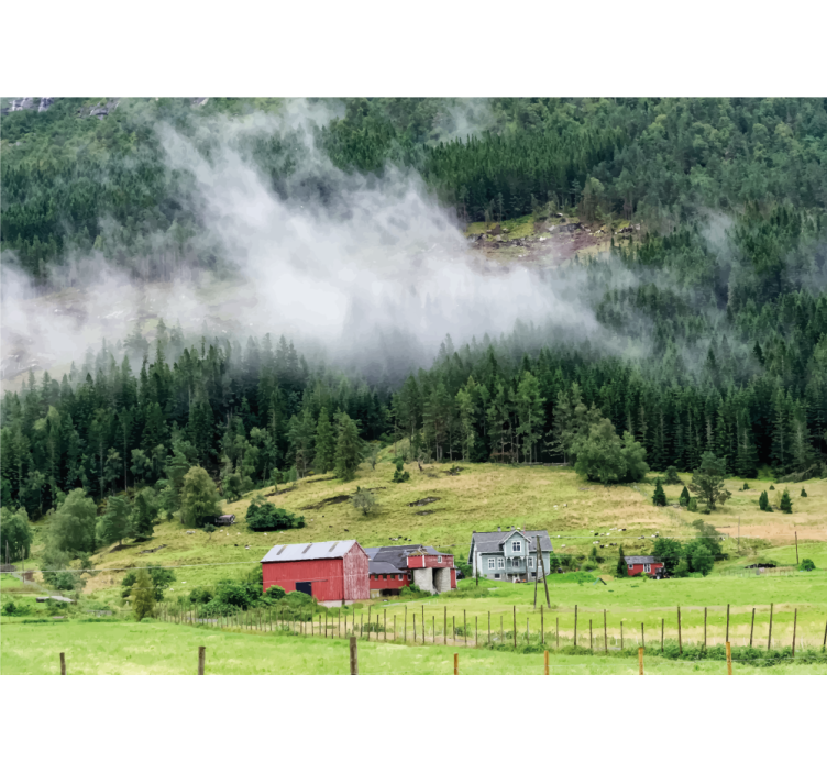 Papel mural naturaleza bosque noruego - TenVinilo