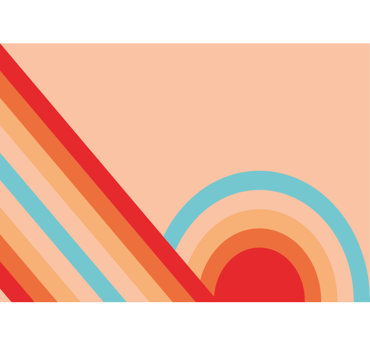 Fotomural retro Semicírculos pop de los 70 - TenVinilo