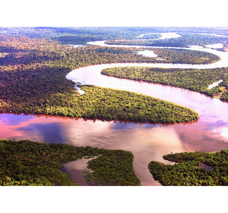 Papel mural paisajes paisaje de río serpenteante - TenVinilo