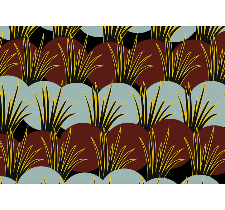 Papel mural naturaleza patrones de hierba estilizados - TenVinilo