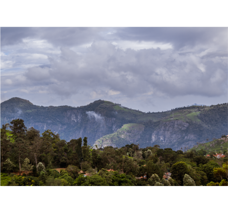 Papel mural paisajes vista serene de montañas - TenVinilo