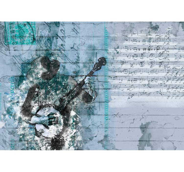 Papel mural música músico tocando el banjo - TenVinilo