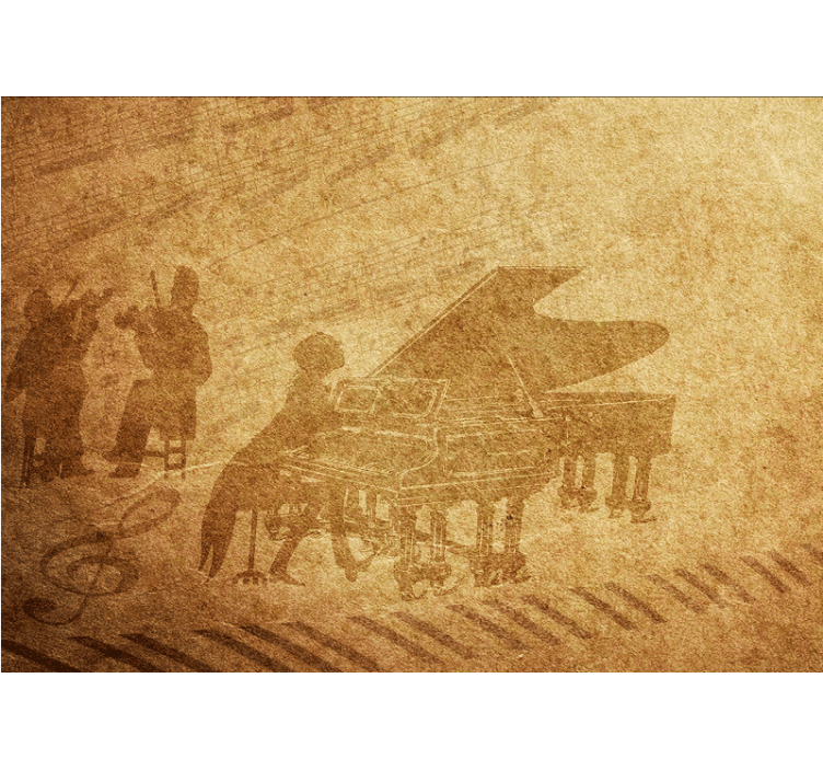 Papel mural música escena de actuación de piano - TenVinilo