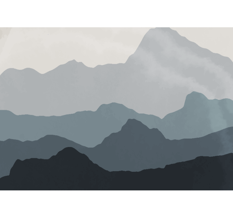 Papel mural montaña paisaje montañés tranquilo - TenVinilo