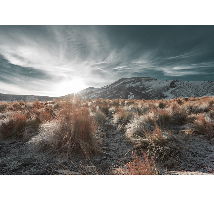 Papel mural paisajes amanecer en la montaña - TenVinilo