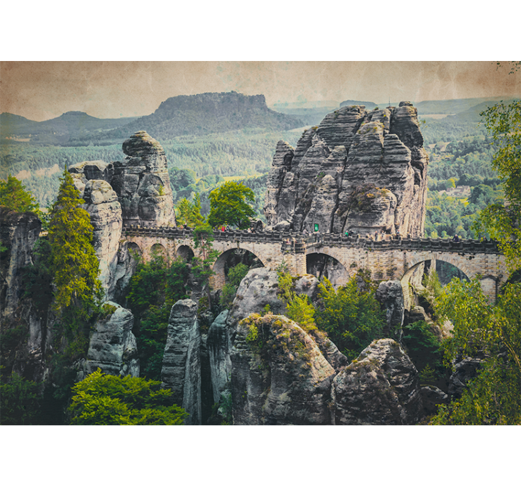 Papel mural paisajes vista del puente bastei - TenVinilo