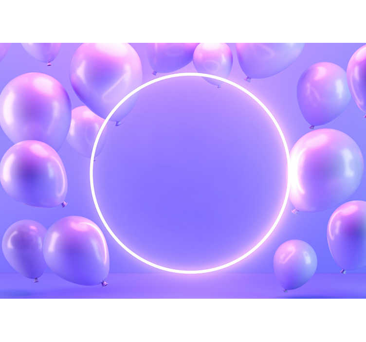 Mural de amor círculo de globos flotantes - TenVinilo