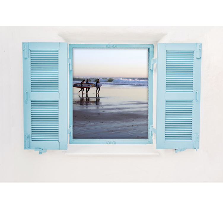 Papel mural ciudades escena de surf en la playa - TenVinilo