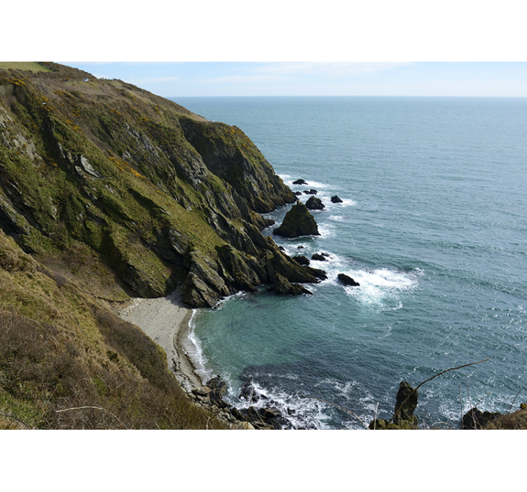 Papel mural paisajes estructura de piedra costera - TenVinilo