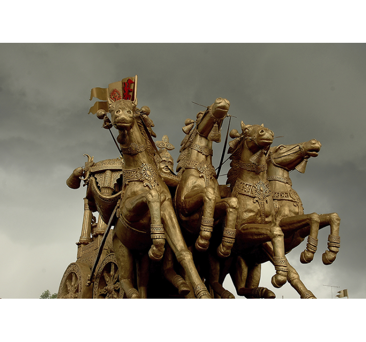 Papel mural vehículos caballos de carroza históricos - TenVinilo