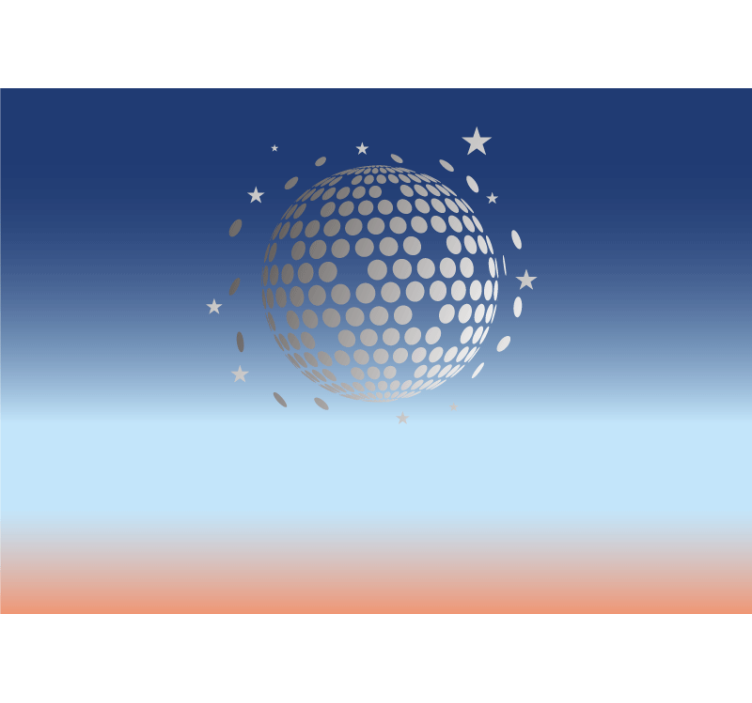 Papel mural música diseño bola de disco - TenVinilo