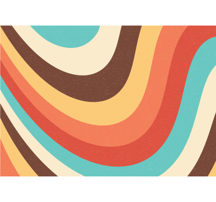 Mural abstracto olas de color curvadas - TenVinilo