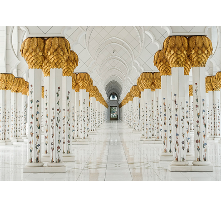 Papel mural africano vestíbulo de columnas majestuoso - TenVinilo