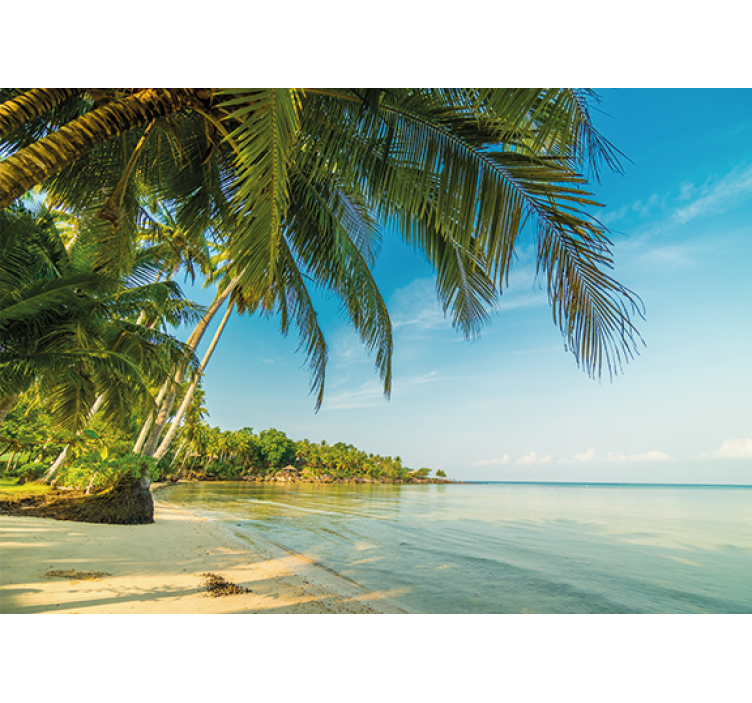 Papel mural naturaleza escena de playa tranquila - TenVinilo