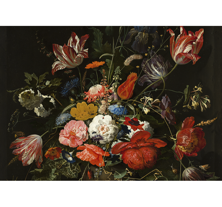 Papel mural flores ramo floral vibrante - TenVinilo