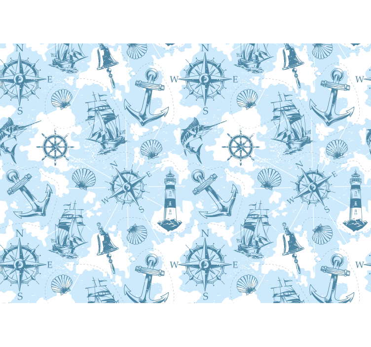 Papel mural paisajes elementos de aventura marina - TenVinilo