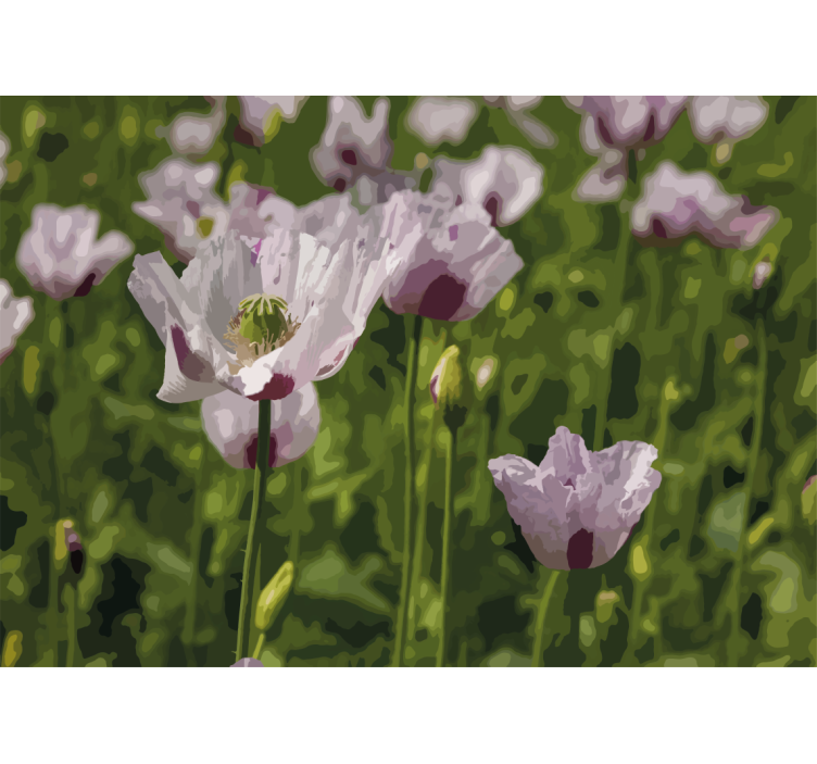 Papel mural de amapolas elegancia floral - TenVinilo