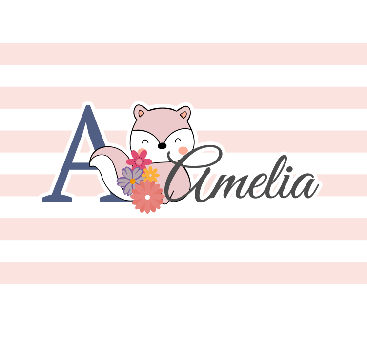 Papel mural infantil diseño de zorro adorable - TenVinilo