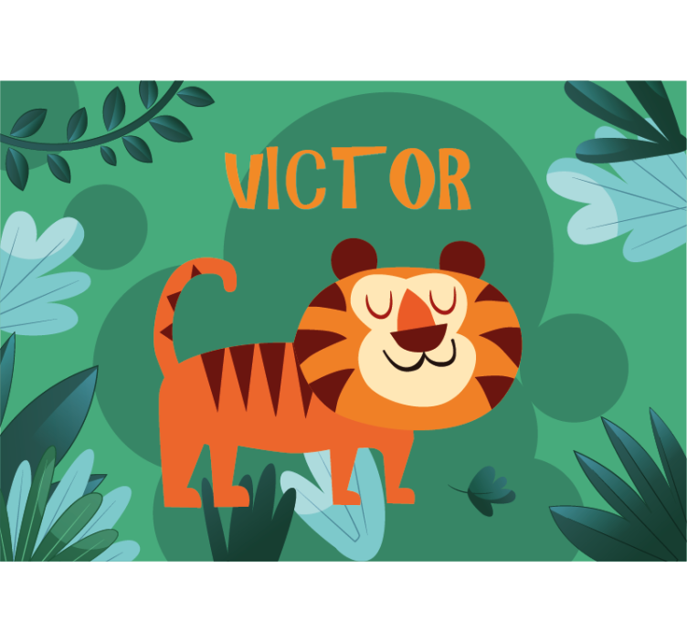 Papel mural personalizable tigre amistoso - TenVinilo