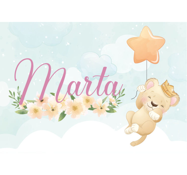 Papel mural infantil globo de león tierno - TenVinilo