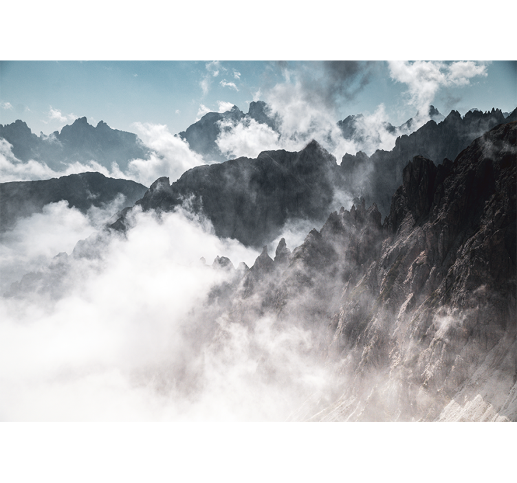 Papel mural montaña silueta de pico majestuoso - TenVinilo