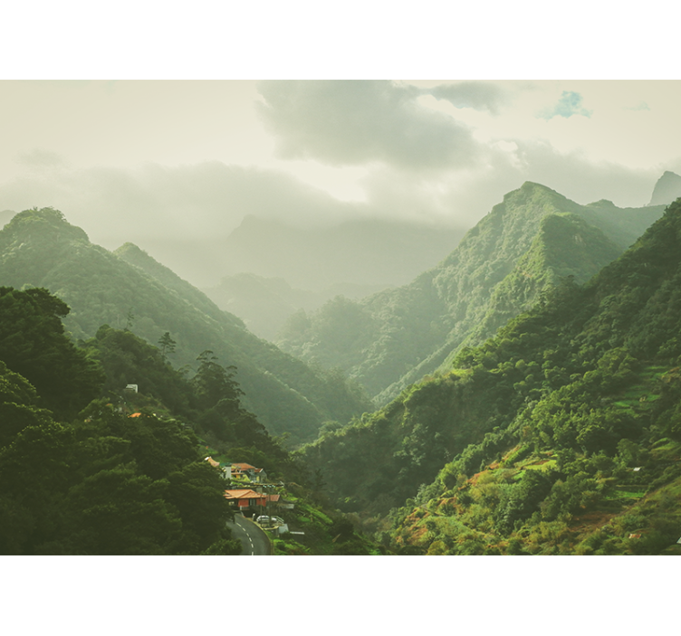 Papel mural paisajes valle de montañas - TenVinilo