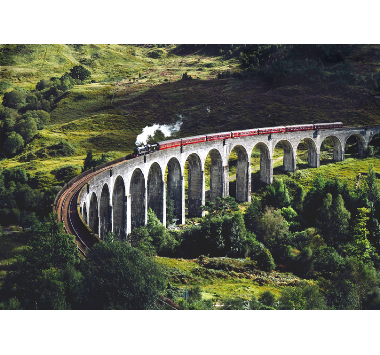 Papel mural ciudades puente ferroviario icónico - TenVinilo
